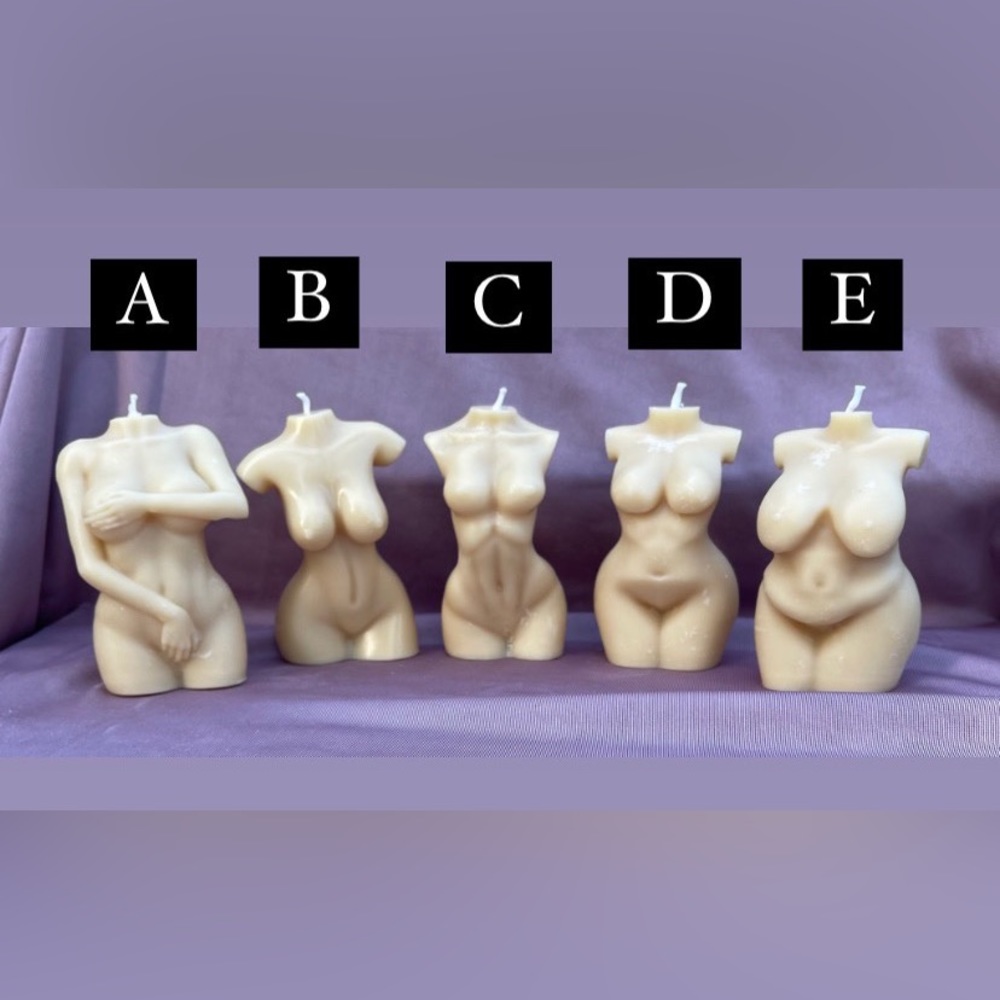 Unique Soy Blend Candle-Sensual Woman's Body Goddess- color in Snowflake Ivory